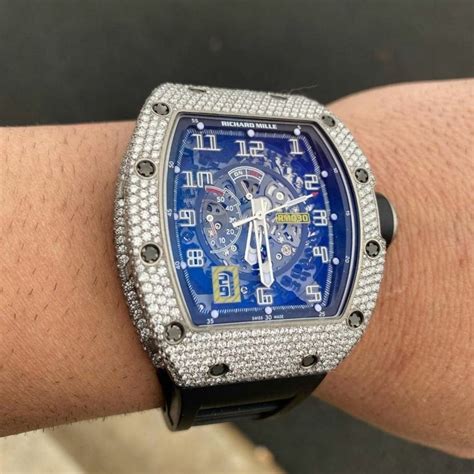 richard mille iced out uhr|richard mille chronograph.